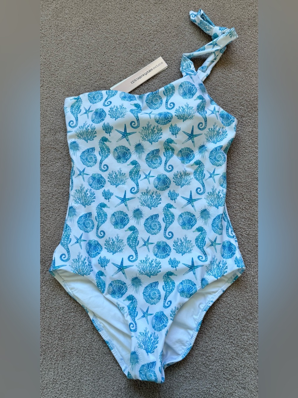 Aqua Swim BLUE SEA LIFE Printed Asymmetric One Piece Swimsuit